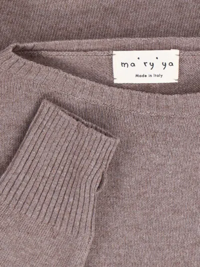 Ma'ry'ya Relaxed-fit Cashmere And Virgin Wool Sweater With Ribbed Finishes In Brown