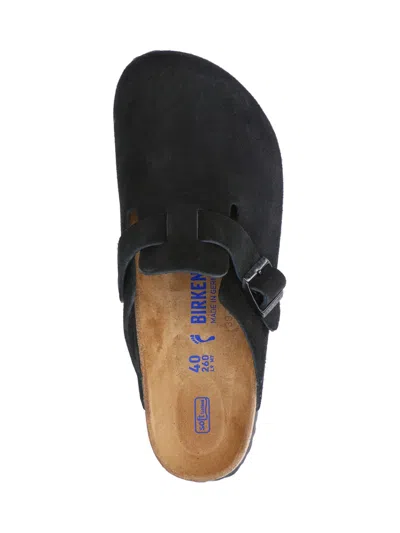Birkenstock Black Boston Shearling Slippers In Black