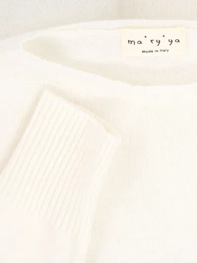 Ma'ry'ya Soft Knit Sweater In Virgin Wool And Cashmere Blend In White