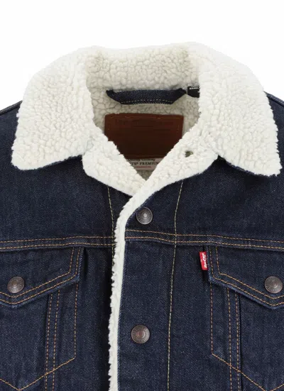 Levi's Type Iii Fleece Lined Denim Trucker Jacket In Blue
