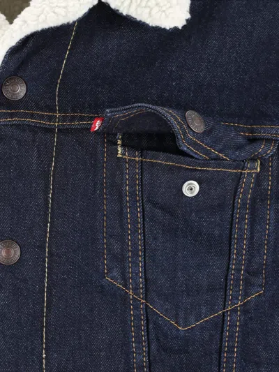Levi's Type Iii Fleece Lined Denim Trucker Jacket In Blue