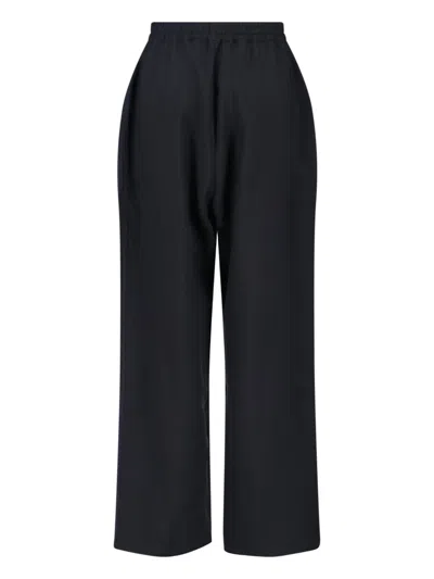 Y-3 Straight Leg Pants With Elastic Waist And Drawstring Closure In Black