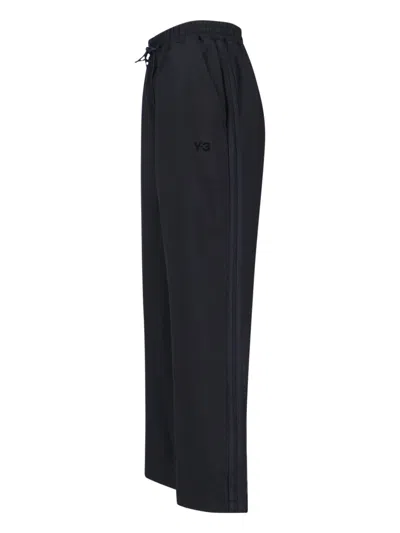 Y-3 Straight Leg Pants With Elastic Waist And Drawstring Closure In Black