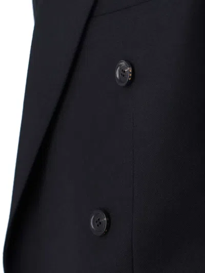 Tonywack Double-breasted Blazer Featuring Notched Lapels In Blue