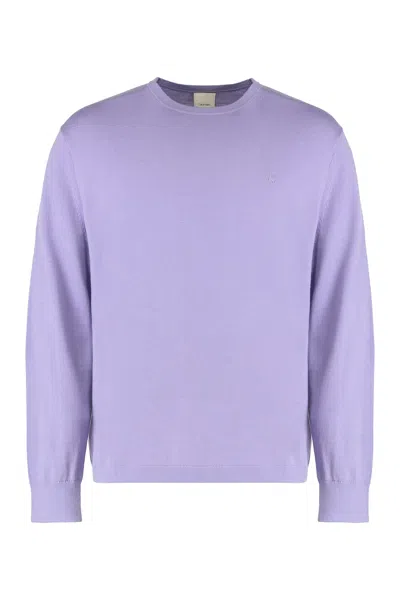 Calvin Klein Sweater With Round Neck In Wool In Purple