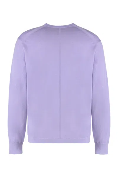Calvin Klein Sweater With Round Neck In Wool In Purple