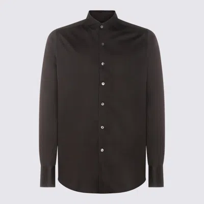 Canali Lightweight-jersey Shirt In Brown