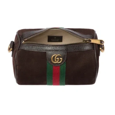 Gucci Mini Shoulder Bag Featuring Web Detail In Brown