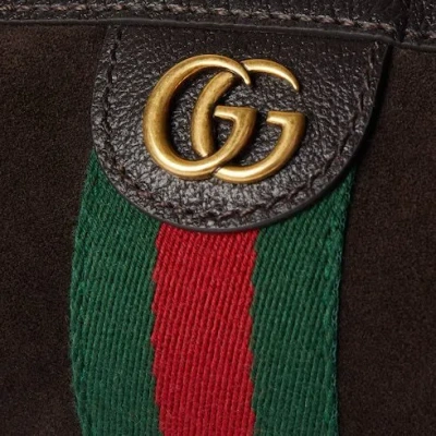 Gucci Mini Shoulder Bag Featuring Web Detail In Brown