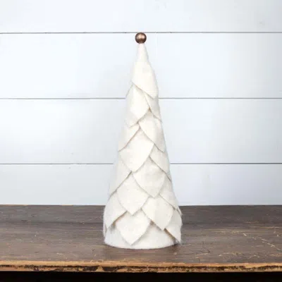 The Company Store Layered Felt Trees, Large In White