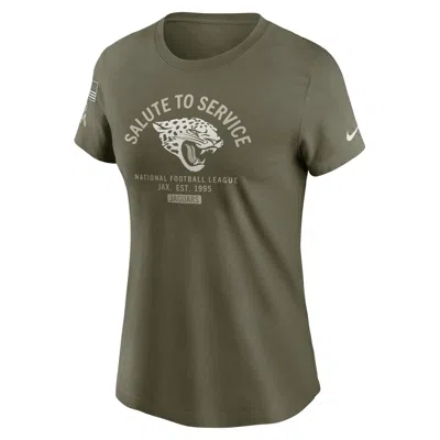 Nike Olive Jacksonville Jaguars 2025 Salute To Service Sideline T-shirt In Green