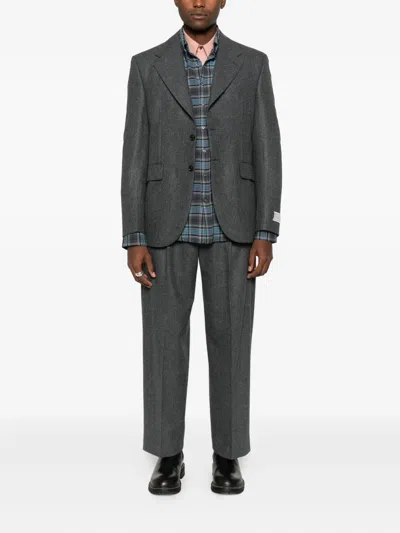 Lc23 Wool Single-breasted Blazer In Gray