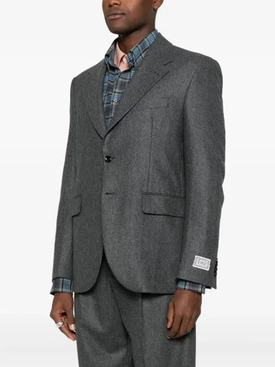 Lc23 Wool Single-breasted Blazer In Gray
