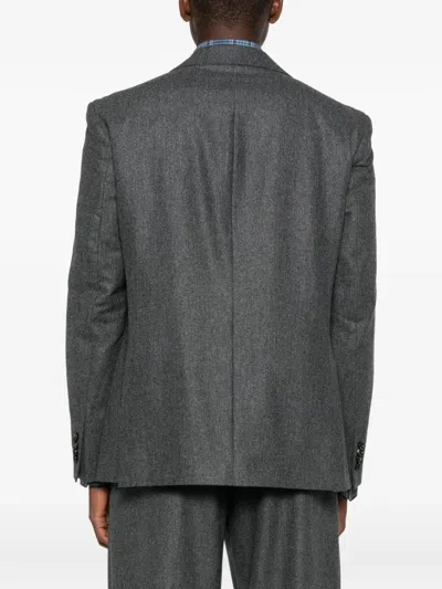 Lc23 Wool Single-breasted Blazer In Gray