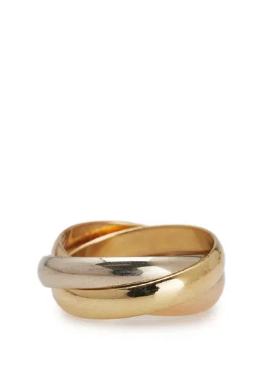 Pre-owned Cartier 1990-2015 18k Tricolor Gold Classic Trinity Ring In Pink