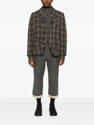 A Tentative Atelier Plaid Shirt Jacket In Brown
