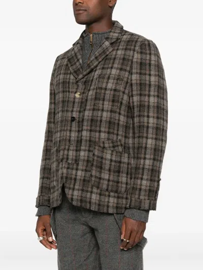A Tentative Atelier Plaid Shirt Jacket In Brown