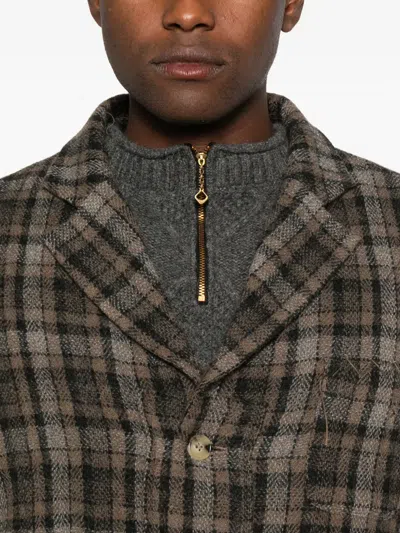 A Tentative Atelier Plaid Shirt Jacket In Brown