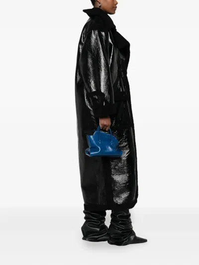 Attico Leather Tote Bag In Blue