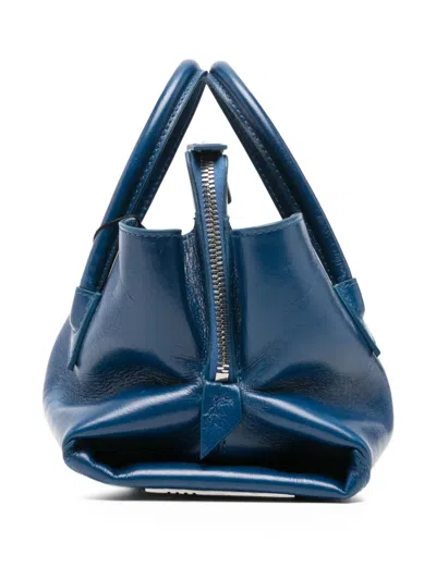 Attico Leather Tote Bag In Blue