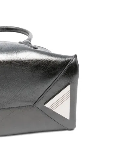 Attico Mini Crinkle Calf Leather Shoulder Bag With Adjustable Strap In Black