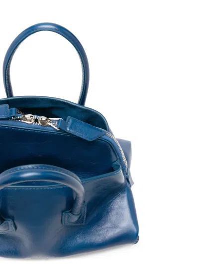 Attico Leather Tote Bag In Blue