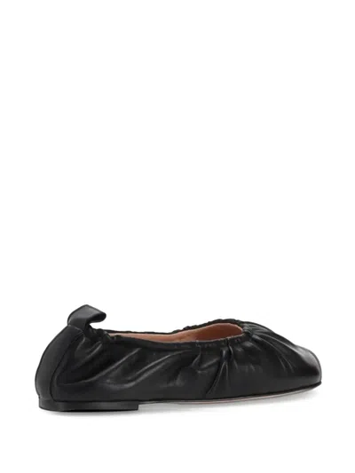 Niccolò Pasqualetti Obliqua Soft Leather Ballet Flats In Black