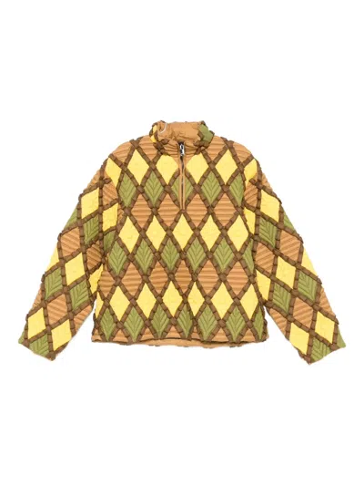 DIAMOND-PATTERN BOMBER JACKET