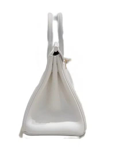 Pre-owned Hermes 2024 Birkin 25 Handbag In White