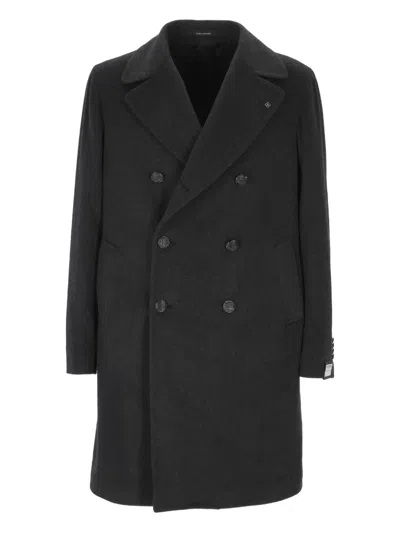 Tagliatore Double-breasted Wool-cashmere Blend Coat In Gray