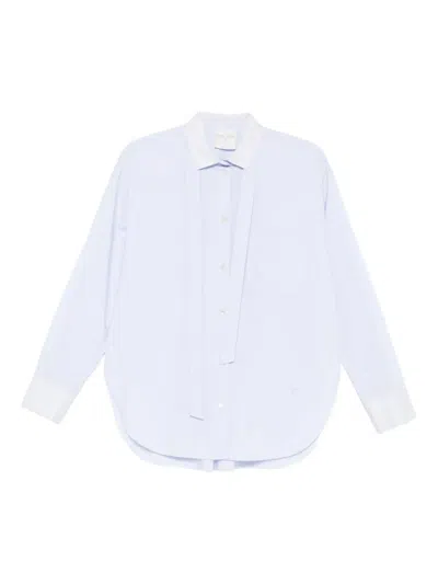 Forte Forte Oversized Cotton Poplin Shirt In Blue