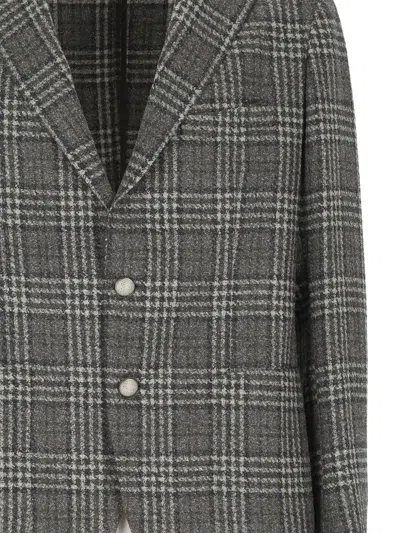 Tagliatore Checked Jacket In Gray