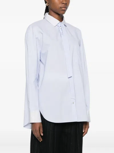 Forte Forte Oversized Cotton Poplin Shirt In Blue