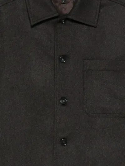 Apc A.p.c. Button-up Jacket With Structured Collar And Chest Pocket In Black