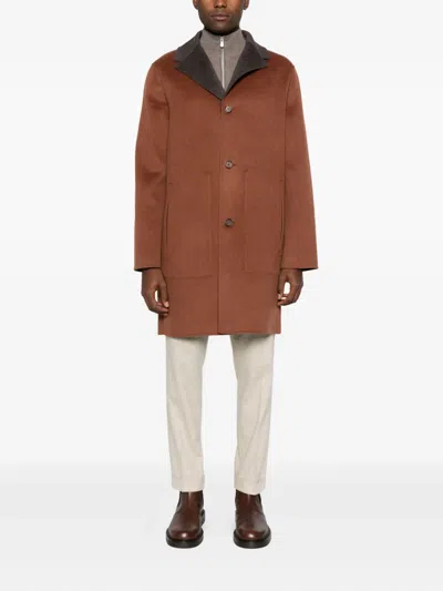 Brunello Cucinelli Cashmere Sweater With Half Zip In Brown