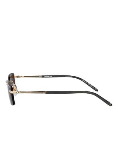 Montblanc Rectangle-frame Sunglasses In Brown