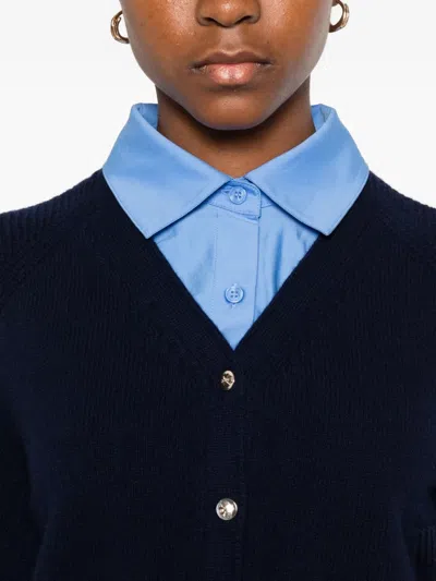 Maje Patch-pockets Button-up Cardigan In Blue