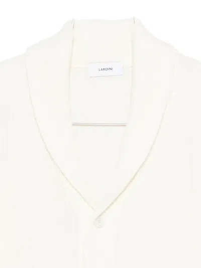 Lardini Shawl-collar Buttoned Cardigan In White