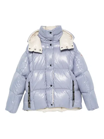 Moncler Padded Quilted Jacket And Hood In Blue