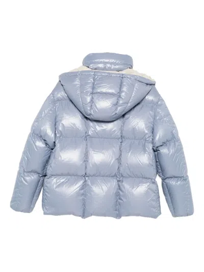 Moncler Padded Quilted Jacket And Hood In Blue