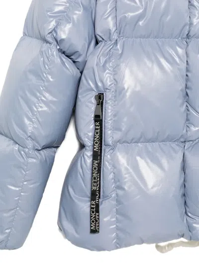 Moncler Padded Quilted Jacket And Hood In Blue