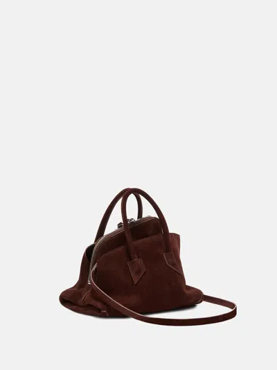 Attico Top Handle ''la Passeggiata Mini'' Light Chocolate In Brown