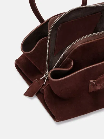 Attico Top Handle ''la Passeggiata Mini'' Light Chocolate In Brown