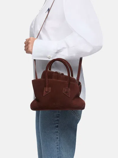 Attico Top Handle ''la Passeggiata Mini'' Light Chocolate In Brown