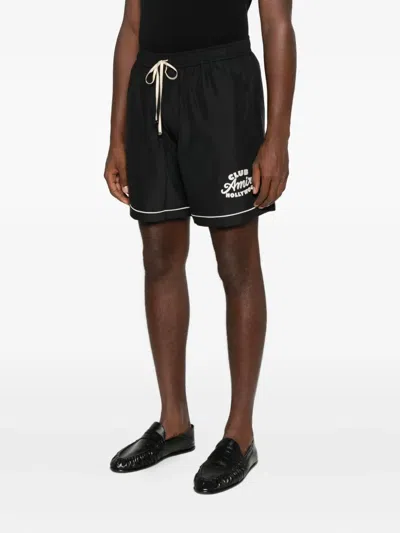 Amiri Logo-print Shorts In Black
