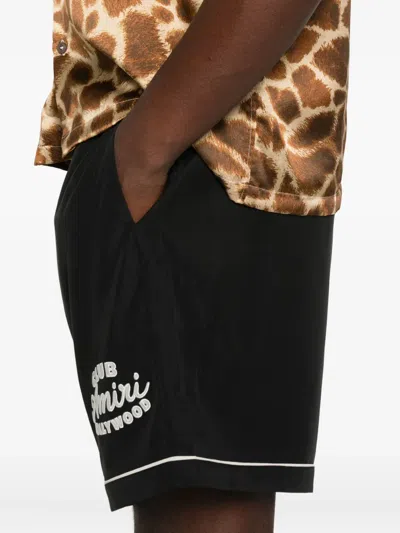 Amiri Logo-print Shorts In Black