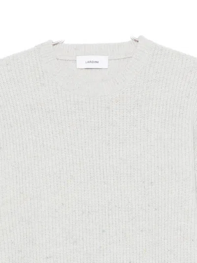 Lardini Men's Ribbed Crew Neck Sweater In Gray