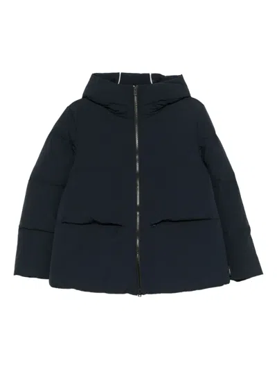 Woolrich Cloud Down Jacket In Stretch Nylon With A Matte Finish In Blue