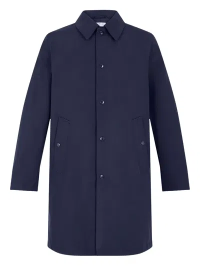Fursac Button-fastening Welt-pocket Trench Coat In Blue