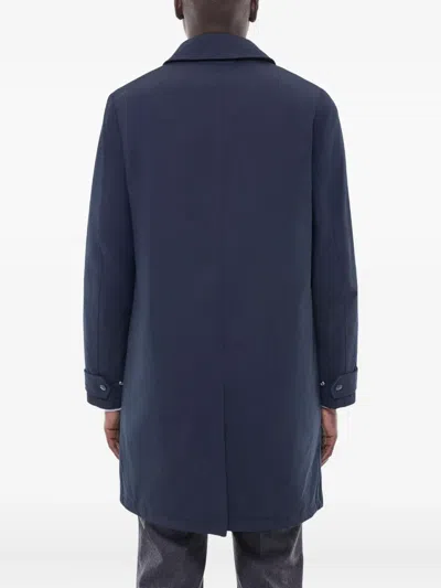 Fursac Button-fastening Welt-pocket Trench Coat In Blue